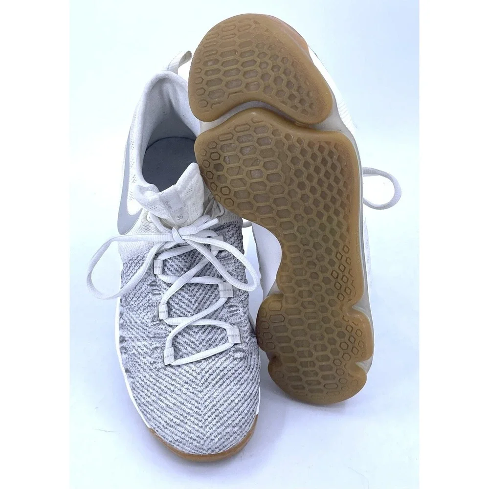 Nike Zoom KD 9 GS KEVIN DURANT Pale Grey Flyknit Sneakers Youth 7Y 855908-098